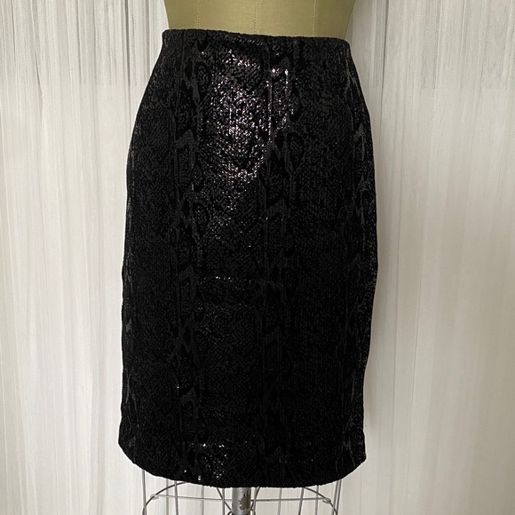 Melanie Lyne Dresses & Skirts - Elegant Black Sequin Velvet Pencil Midi Skirt! Sz10 by Melanie Lyne